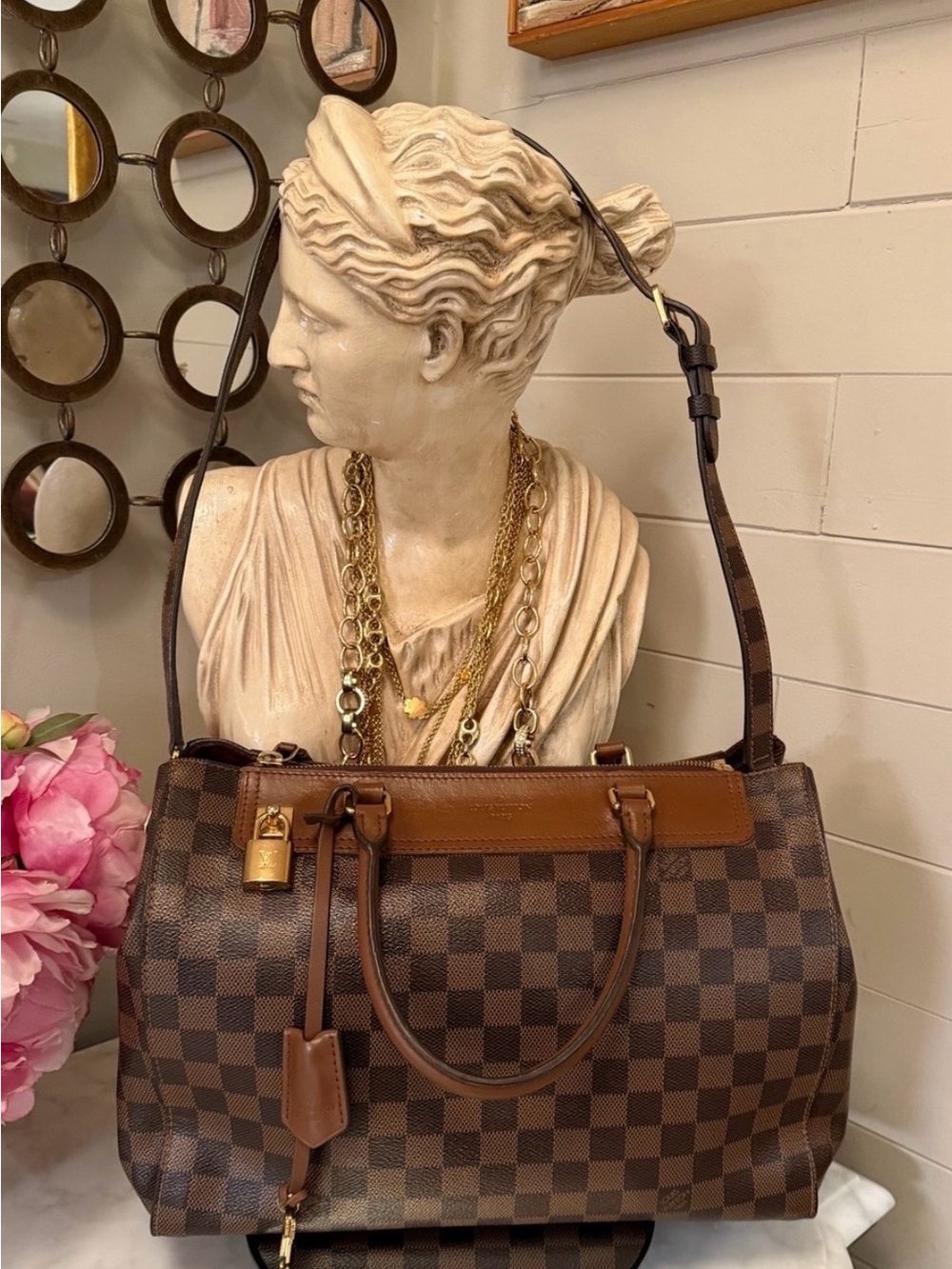 Louis Vuitton EUC Damier Ebene Greenwich Women’s Satchel w Key 🔐 Dust bag EUC